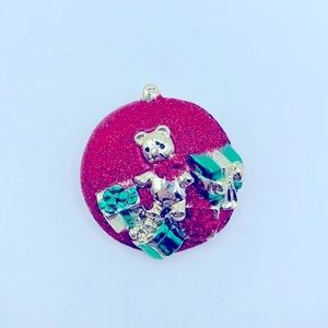 Vintage Teddy Bear Christmas Ornament Brooch